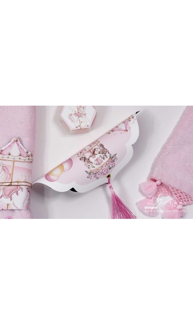 Trusou botez fetita tematic si personalizat cu ponei Pink Carousel 18